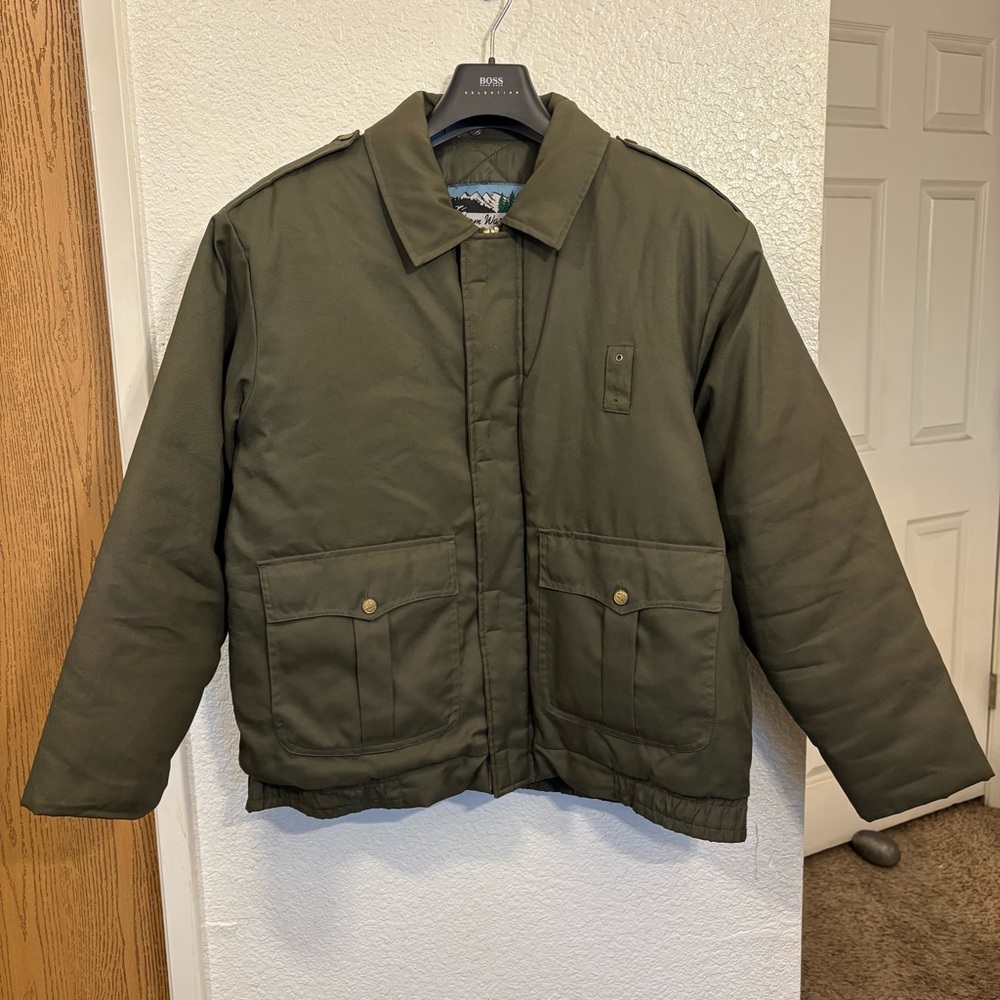 Vintage Military Utility Jacket Men's XL Olive Green Quilted Waterproof Workwear - Picture 1 of 10